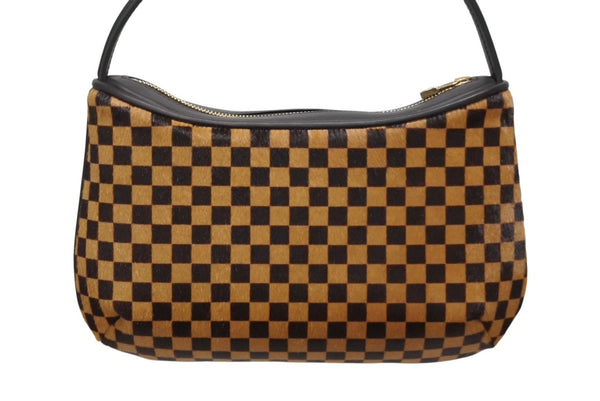 新品未使用 LOUIS VUITTON ルイヴィトン ダミエソバージュ タイガー ハンドバッグ M92132 ハラコ レザー ブラウン ゴールド金具 中古 4b011419
