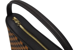 新品未使用 LOUIS VUITTON ルイヴィトン ダミエソバージュ タイガー ハンドバッグ M92132 ハラコ レザー ブラウン ゴールド金具 中古 4b011419