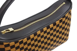 新品未使用 LOUIS VUITTON ルイヴィトン ダミエソバージュ タイガー ハンドバッグ M92132 ハラコ レザー ブラウン ゴールド金具 中古 4b011419