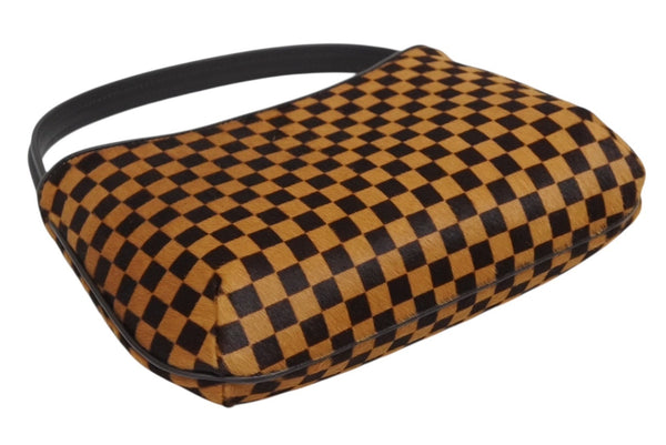 新品未使用 LOUIS VUITTON ルイヴィトン ダミエソバージュ タイガー ハンドバッグ M92132 ハラコ レザー ブラウン ゴールド金具 中古 4b011419