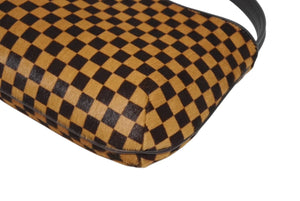 新品未使用 LOUIS VUITTON ルイヴィトン ダミエソバージュ タイガー ハンドバッグ M92132 ハラコ レザー ブラウン ゴールド金具 中古 4b011419