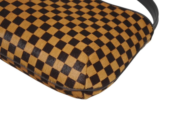 新品未使用 LOUIS VUITTON ルイヴィトン ダミエソバージュ タイガー ハンドバッグ M92132 ハラコ レザー ブラウン ゴールド金具 中古 4b011419