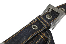 Load image into Gallery viewer, FENDI フェンディ マンマバケット ワンショルダーバッグ 26424 デニム レザー インディゴブルー シルバー金具 美品 中古 4b010954