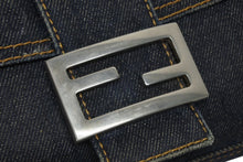 Load image into Gallery viewer, FENDI フェンディ マンマバケット ワンショルダーバッグ 26424 デニム レザー インディゴブルー シルバー金具 美品 中古 4b010954