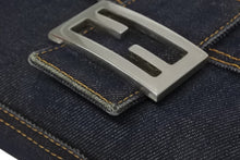 Load image into Gallery viewer, FENDI フェンディ マンマバケット ワンショルダーバッグ 26424 デニム レザー インディゴブルー シルバー金具 美品 中古 4b010954