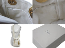 Load image into Gallery viewer, CHRISTIAN DIOR クリスチャンディオール LADY DIOR レディディオール スタッズスモールハンド 2WAYバッグ ホワイト 美品 中古 4b001124