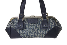 Load image into Gallery viewer, 極美品 Christian Dior クリスチャンディオール トロッター ハンドバッグ 11-MA-0045 ネイビー ロゴ キャンバス レザー 中古 4b001125