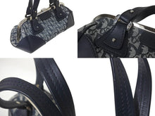 Load image into Gallery viewer, 極美品 Christian Dior クリスチャンディオール トロッター ハンドバッグ 11-MA-0045 ネイビー ロゴ キャンバス レザー 中古 4b001125