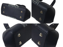 Load image into Gallery viewer, 極美品 Christian Dior クリスチャンディオール トロッター ハンドバッグ 11-MA-0045 ネイビー ロゴ キャンバス レザー 中古 4b001125