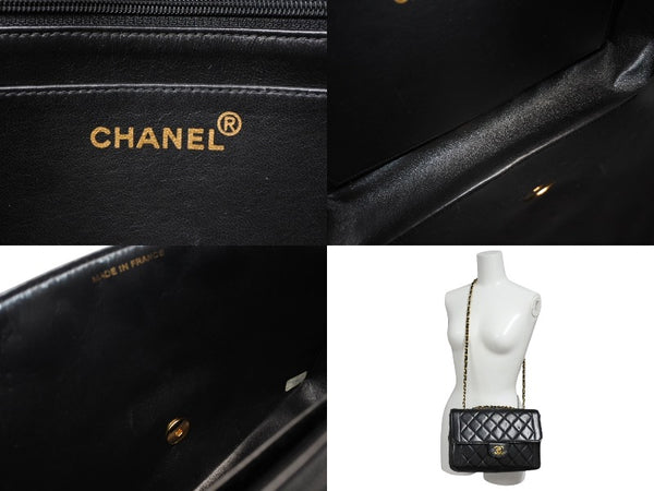 CHANEL シャネル マトラッセ25 シングルフラップ 4番台 ココマーク ラムスキン ゴールド金具 美品 中古 4b011130