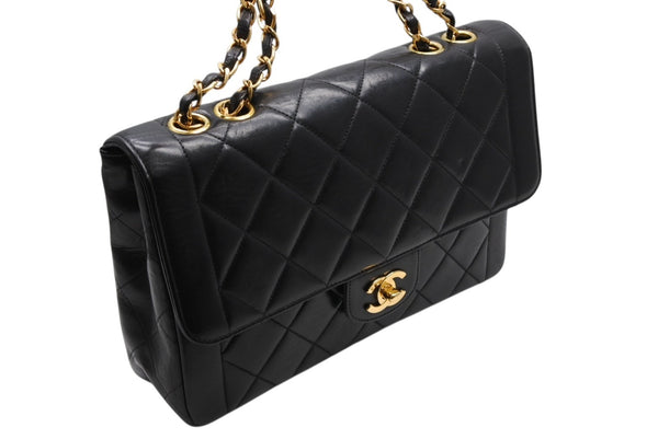CHANEL シャネル マトラッセ25 シングルフラップ 4番台 ココマーク ラムスキン ゴールド金具 美品 中古 4b011130