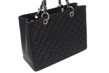 Load image into Gallery viewer, CHANEL シャネル マトラッセ GSTチェーントート A50995 13番台 キャビアスキン ブラック シルバー金具 美品 中古 4b001130