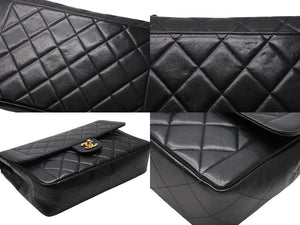 CHANEL シャネル マトラッセ25 シングルフラップ 4番台 ココマーク ラムスキン ゴールド金具 美品 中古 4b011130