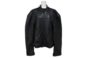 BALENCIAGA バレンシアガ グレイニーソフトバッファロースキン レザージャケット 768749 ブラック 牛革 コットン キュプラ サイズ2 極美品 中古 65809