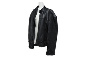 BALENCIAGA バレンシアガ グレイニーソフトバッファロースキン レザージャケット 768749 ブラック 牛革 コットン キュプラ サイズ2 極美品 中古 65809