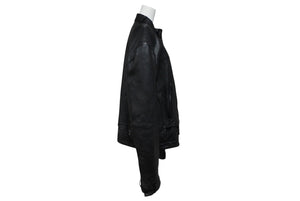 BALENCIAGA バレンシアガ グレイニーソフトバッファロースキン レザージャケット 768749 ブラック 牛革 コットン キュプラ サイズ2 極美品 中古 65809