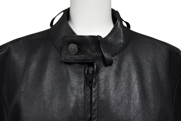 BALENCIAGA バレンシアガ グレイニーソフトバッファロースキン レザージャケット 768749 ブラック 牛革 コットン キュプラ サイズ2 極美品 中古 65809