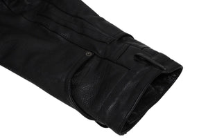 BALENCIAGA バレンシアガ グレイニーソフトバッファロースキン レザージャケット 768749 ブラック 牛革 コットン キュプラ サイズ2 極美品 中古 65809