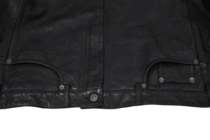 BALENCIAGA バレンシアガ グレイニーソフトバッファロースキン レザージャケット 768749 ブラック 牛革 コットン キュプラ サイズ2 極美品 中古 65809