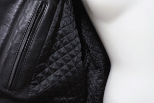 BALENCIAGA バレンシアガ グレイニーソフトバッファロースキン レザージャケット 768749 ブラック 牛革 コットン キュプラ サイズ2 極美品 中古 65809