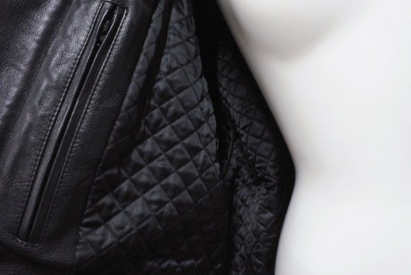 BALENCIAGA バレンシアガ グレイニーソフトバッファロースキン レザージャケット 768749 ブラック 牛革 コットン キュプラ サイズ2 極美品 中古 65809