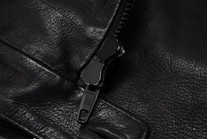 BALENCIAGA バレンシアガ グレイニーソフトバッファロースキン レザージャケット 768749 ブラック 牛革 コットン キュプラ サイズ2 極美品 中古 65809