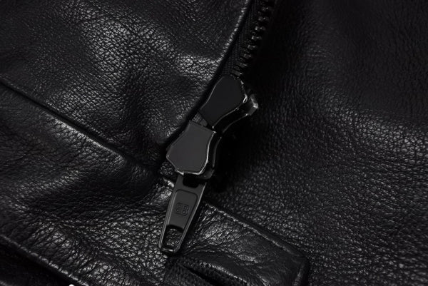 BALENCIAGA バレンシアガ グレイニーソフトバッファロースキン レザージャケット 768749 ブラック 牛革 コットン キュプラ サイズ2 極美品 中古 65809