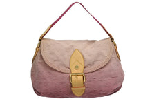 Load image into Gallery viewer, 極美品 LOUIS VUITTON ルイヴィトン サンレイ ハンドバッグ M40416 モノグララム デニム レザー ピンク グラデーション 中古 4b011353