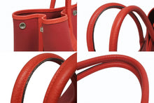 Load image into Gallery viewer, HERMES エルメス GARDEN PARTY ガーデンパーティ PM トートバッグ トワル ネゴンダ ルージュグレナ シルバー金具 A刻印 美品 中古 4b011139