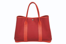 Load image into Gallery viewer, HERMES エルメス GARDEN PARTY ガーデンパーティ PM トートバッグ トワル ネゴンダ ルージュグレナ シルバー金具 A刻印 美品 中古 4b011139