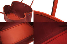 Load image into Gallery viewer, HERMES エルメス GARDEN PARTY ガーデンパーティ PM トートバッグ トワル ネゴンダ ルージュグレナ シルバー金具 A刻印 美品 中古 4b011139
