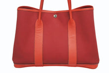 Load image into Gallery viewer, HERMES エルメス GARDEN PARTY ガーデンパーティ PM トートバッグ トワル ネゴンダ ルージュグレナ シルバー金具 A刻印 美品 中古 4b011139