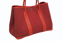 Load image into Gallery viewer, HERMES エルメス GARDEN PARTY ガーデンパーティ PM トートバッグ トワル ネゴンダ ルージュグレナ シルバー金具 A刻印 美品 中古 4b011139