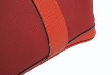 Load image into Gallery viewer, HERMES エルメス GARDEN PARTY ガーデンパーティ PM トートバッグ トワル ネゴンダ ルージュグレナ シルバー金具 A刻印 美品 中古 4b011139