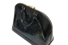 Load image into Gallery viewer, 新品同様 LOUIS VUITTON ルイヴィトン アルマGM ハンドバッグ M91612 モノグラム ヴェルニ ブルーニュイ ゴールド金具 中古 4b011391