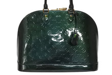 Load image into Gallery viewer, 新品同様 LOUIS VUITTON ルイヴィトン アルマGM ハンドバッグ M91612 モノグラム ヴェルニ ブルーニュイ ゴールド金具 中古 4b011391