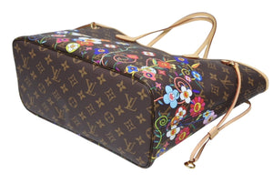 新品未使用 LOUIS VUITTON ルイヴィトン モノグラム LV × TM ネヴァーフルMM トートバッグ M13271 村上隆 ブラウン ゴールド金具 中古 4b011456