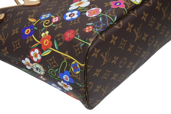 新品未使用 LOUIS VUITTON ルイヴィトン モノグラム LV × TM ネヴァーフルMM トートバッグ M13271 村上隆 ブラウン ゴールド金具 中古 4b011456