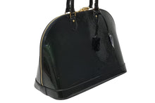 Load image into Gallery viewer, 新品同様 LOUIS VUITTON ルイヴィトン アルマGM ハンドバッグ M91612 モノグラム ヴェルニ ブルーニュイ ゴールド金具 中古 4b011391