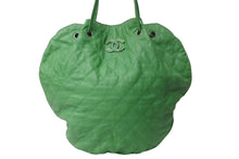 Load image into Gallery viewer, CHANEL シャネル ココマーク トートバッグ ハンドバッグ 18番台 キャビアスキン グリーン シルバー金具 美品 中古 4b001140