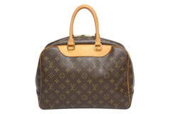 LOUIS VUITTON ルイヴィトン モノグラム ドーヴィル ハンドバッグ M47270 ブラウン ロゴ 鞄 良品 中古 4b011562