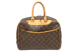 LOUIS VUITTON ルイヴィトン モノグラム ドーヴィル ハンドバッグ M47270 ブラウン ロゴ 鞄 良品 中古 4b011562