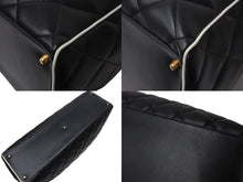 画像をギャラリービューアに読み込む, 極美品 CHANEL シャネル ボストンバッグ 3番台 キルティング ブラック ロゴ カーフスキン ゴールド金具 中古 4b001142