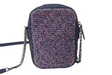 Load image into Gallery viewer, 極美品 CHANEL シャネル ショルダーバッグ 2.55 ブルー レッド デニム ツイード レザー 22番台 ブラック金具 中古 4b001143