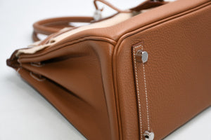 新品未使用 HERMES エルメス バーキン25 ハンドバッグ K刻印 トゴ ゴールド シルバー金具 中古 4b012213