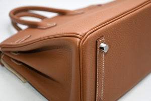 新品未使用 HERMES エルメス バーキン25 ハンドバッグ K刻印 トゴ ゴールド シルバー金具 中古 4b012213