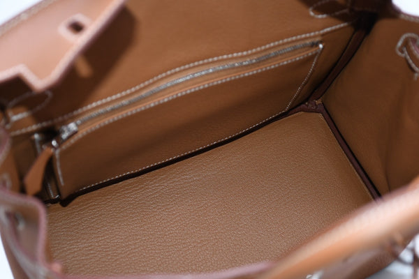 新品未使用 HERMES エルメス バーキン25 ハンドバッグ K刻印 トゴ ゴールド シルバー金具 中古 4b012213