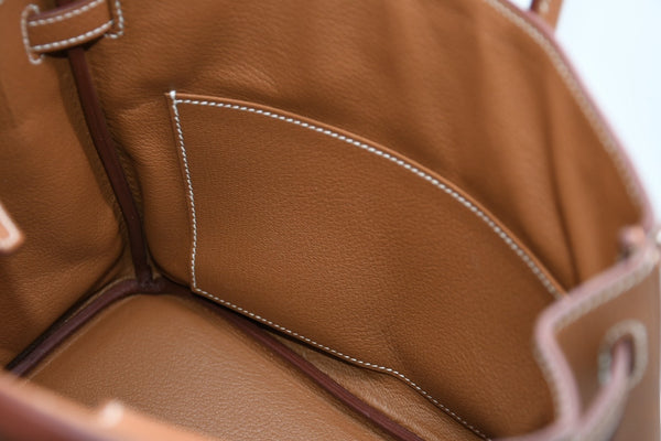 新品未使用 HERMES エルメス バーキン25 ハンドバッグ K刻印 トゴ ゴールド シルバー金具 中古 4b012213