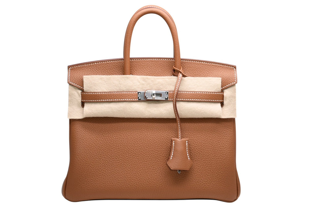 New and unused HERMES Birkin 25 handbag K stamp Togo gold silver hardware used 4b012213