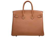 Load image into Gallery viewer, 新品未使用 HERMES エルメス バーキン25 ハンドバッグ K刻印 トゴ ゴールド シルバー金具 中古 4b012213